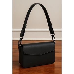 Black Leather Adjustable Bag Strap40"Wide Shoulder Replacement Strap Metal Clasp